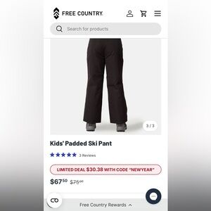 Black Kids Ski pants